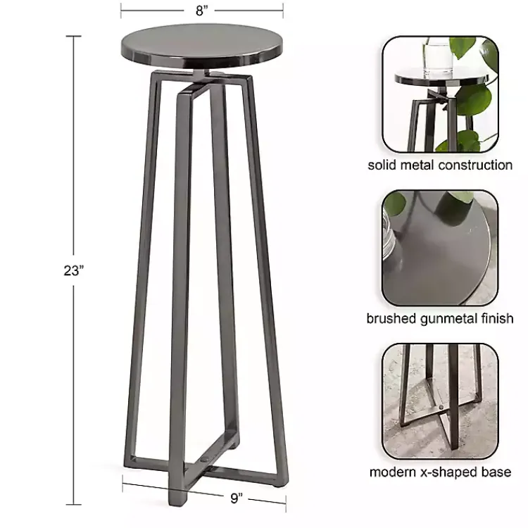 Kirklands Home Round Zia Pewter Metal Accent Table Gray Online