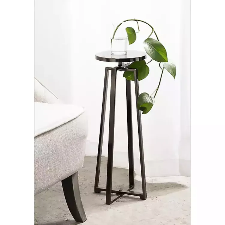 Kirklands Home Round Zia Pewter Metal Accent Table Gray Online