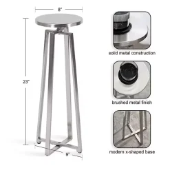 Kirklands Home Round Zia Metal Accent Table Silver Hot
