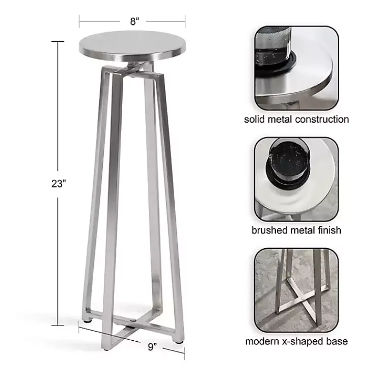 Kirklands Home Round Zia Metal Accent Table Silver Hot