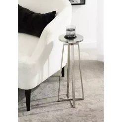 Kirklands Home Round Zia Metal Accent Table Silver Hot