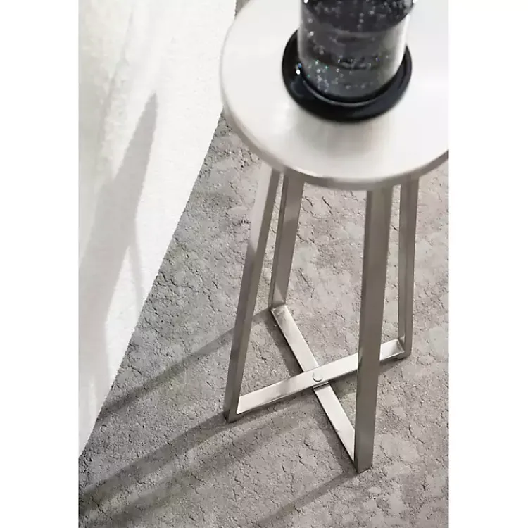 Kirklands Home Round Zia Metal Accent Table Silver Hot