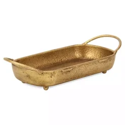Decorative Trays>Kirklands Home Rounded Rectangle Cast Iron Dish Gold
