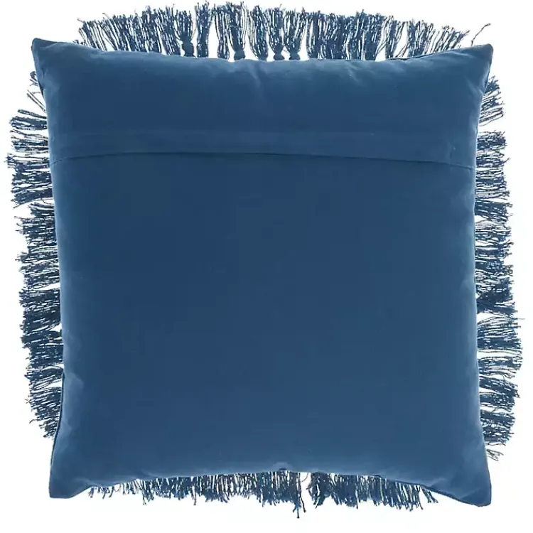 Pillows>Kirklands Home Royal Diamond Fringe Throw Pillow Blue