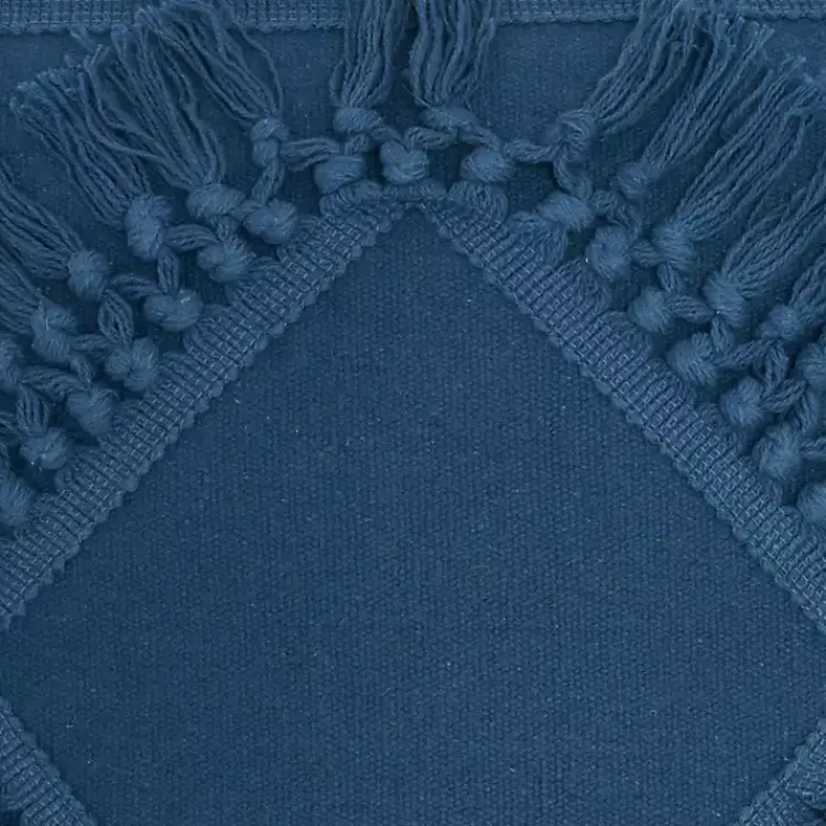 Pillows>Kirklands Home Royal Diamond Fringe Throw Pillow Blue