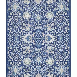 Kirklands Home Royal Blue Floral Motif Area Rug, 8x10 Clearance
