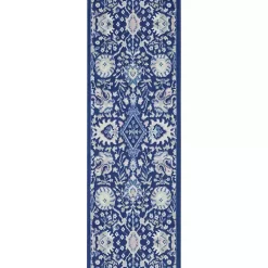 Kirklands Home Royal Floral Motif Runner Blue Discount