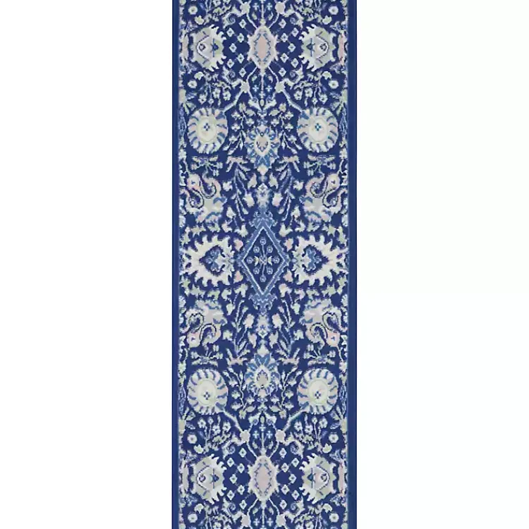 Kirklands Home Royal Floral Motif Runner Blue Discount