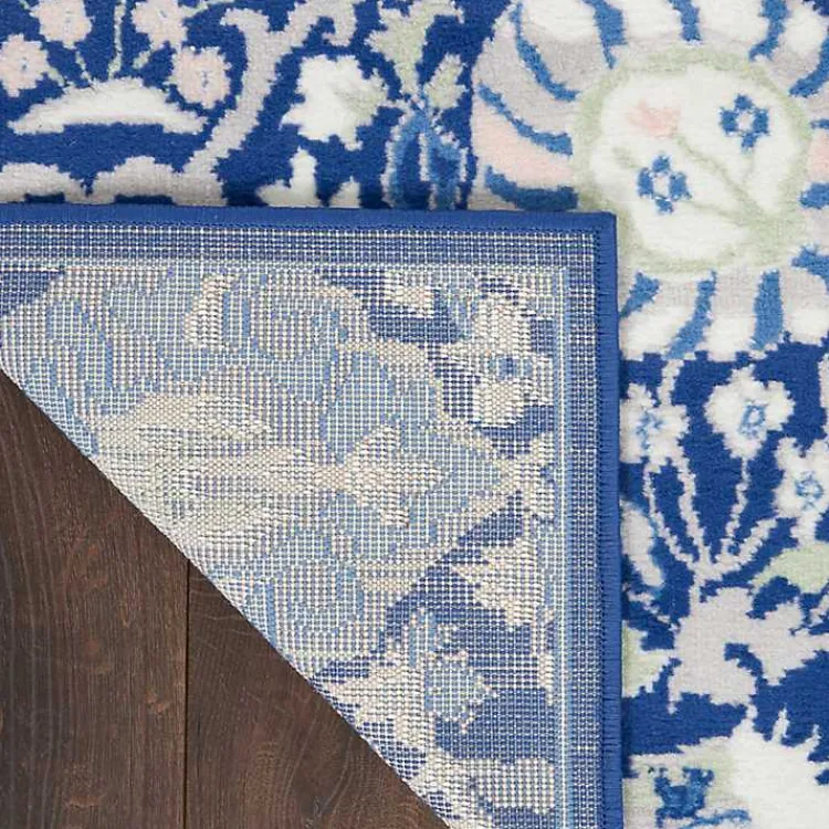 Kirklands Home Royal Floral Motif Runner Blue Discount