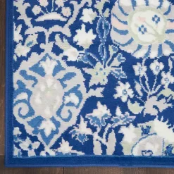Kirklands Home Royal Floral Motif Runner Blue Discount
