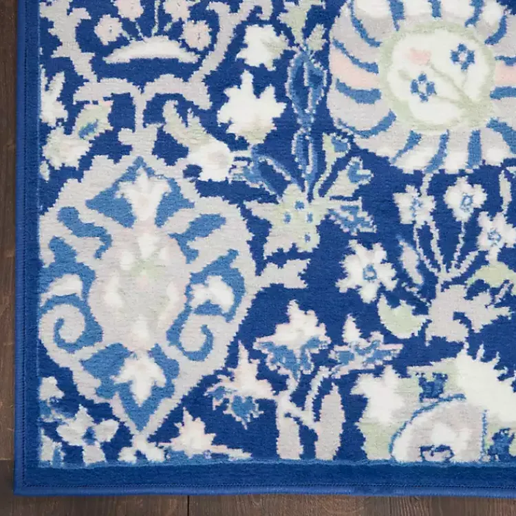 Kirklands Home Royal Floral Motif Runner Blue Discount