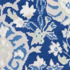 Kirklands Home Royal Floral Motif Runner Blue Discount