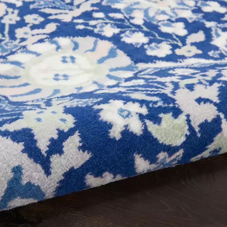 Kirklands Home Royal Floral Motif Runner Blue Discount