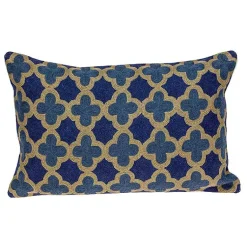 Pillows>Kirklands Home Royal Blue Quatrefoil Lumbar Throw Pillow