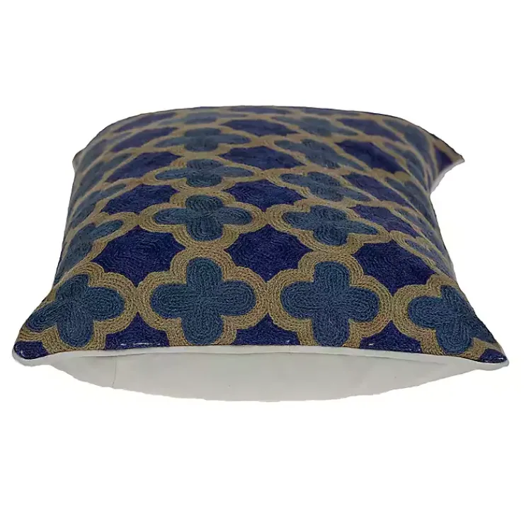 Pillows>Kirklands Home Royal Blue Quatrefoil Lumbar Throw Pillow