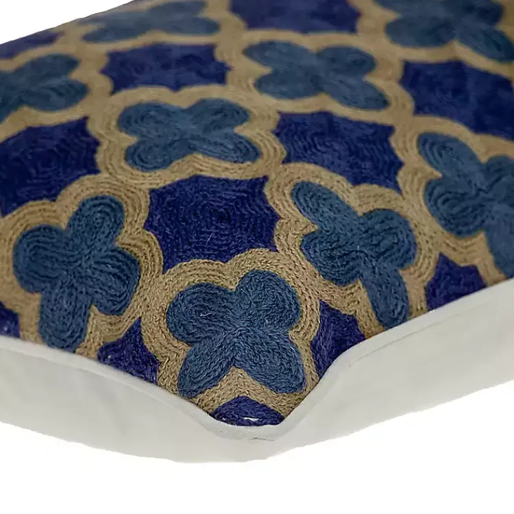 Pillows>Kirklands Home Royal Blue Quatrefoil Lumbar Throw Pillow