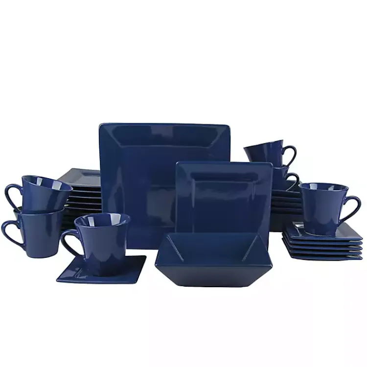 Kirklands Home Royal Squared 30-pc. Dinnerware Set Blue Clearance