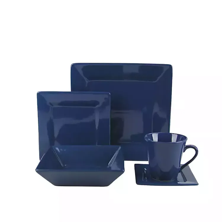 Kirklands Home Royal Squared 30-pc. Dinnerware Set Blue Clearance