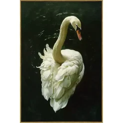 Kirklands Home Royal Swan Framed Canvas Art Print