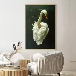 Kirklands Home Royal Swan Framed Canvas Art Print