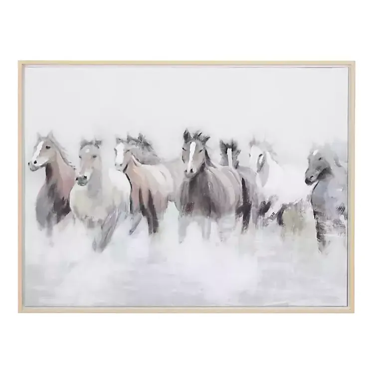 Kirklands Home Running Horses Framed Canvas Art Print Outlet