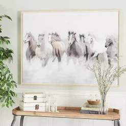 Kirklands Home Running Horses Framed Canvas Art Print Outlet
