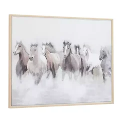 Kirklands Home Running Horses Framed Canvas Art Print Outlet