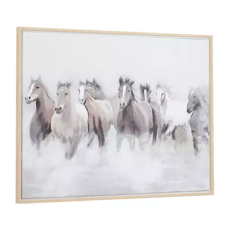 Kirklands Home Running Horses Framed Canvas Art Print Outlet