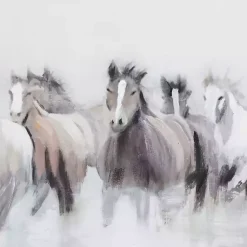 Kirklands Home Running Horses Framed Canvas Art Print Outlet