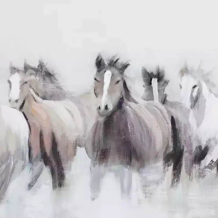 Kirklands Home Running Horses Framed Canvas Art Print Outlet