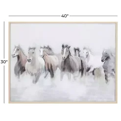 Kirklands Home Running Horses Framed Canvas Art Print Outlet
