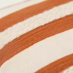 Pillows>Kirklands Home Rust and Ivory Ozzy Striped Pillow