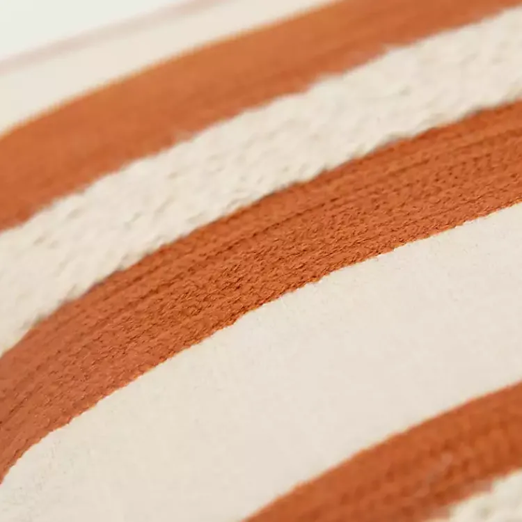 Pillows>Kirklands Home Rust and Ivory Ozzy Striped Pillow