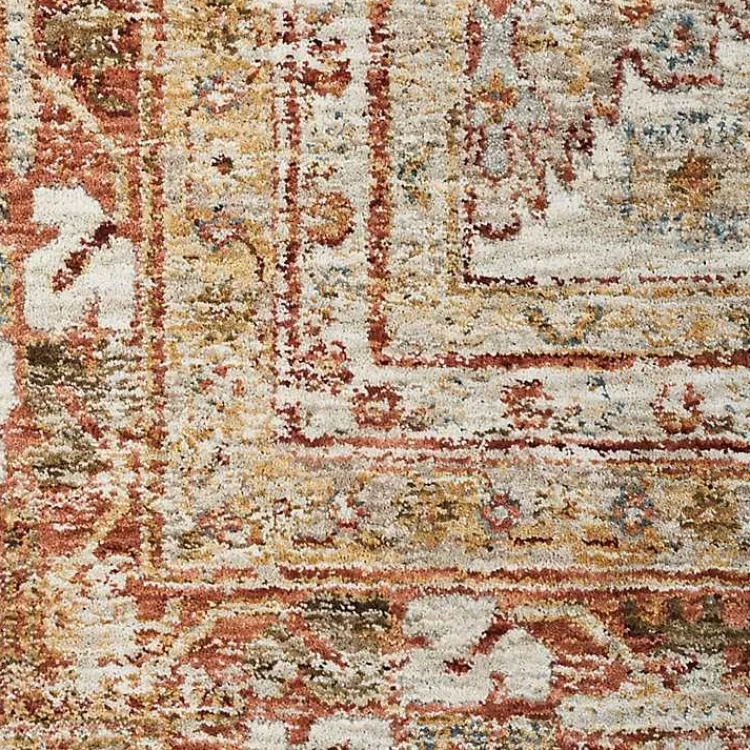 Kirklands Home Rust Distressed Multi Medallion Runner, 2x10