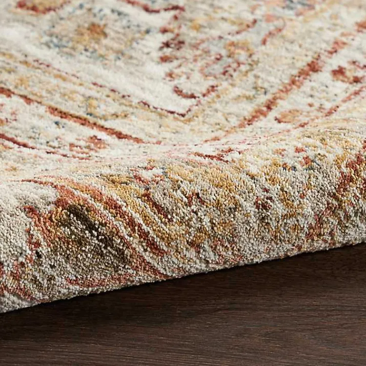 Kirklands Home Rust Distressed Multi Medallion Runner, 2x10