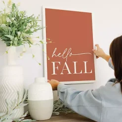 Fall>Kirklands Home Rust Hello Fall Framed Wall Plaque