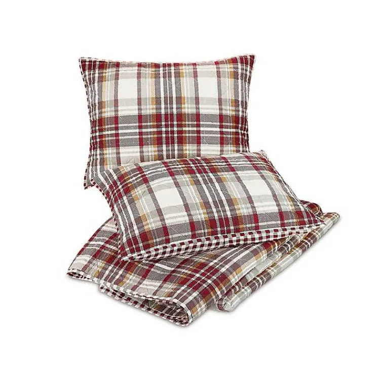 Kirklands Home Rust Plaid Camden Full/Queen 3-pc. Quilt Set Clearance
