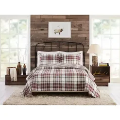 Kirklands Home Rust Plaid Camden King 3-pc. Quilt Set