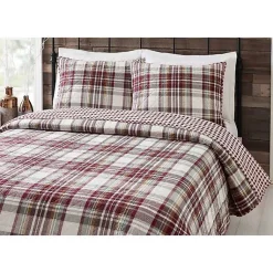 Kirklands Home Rust Plaid Camden King 3-pc. Quilt Set