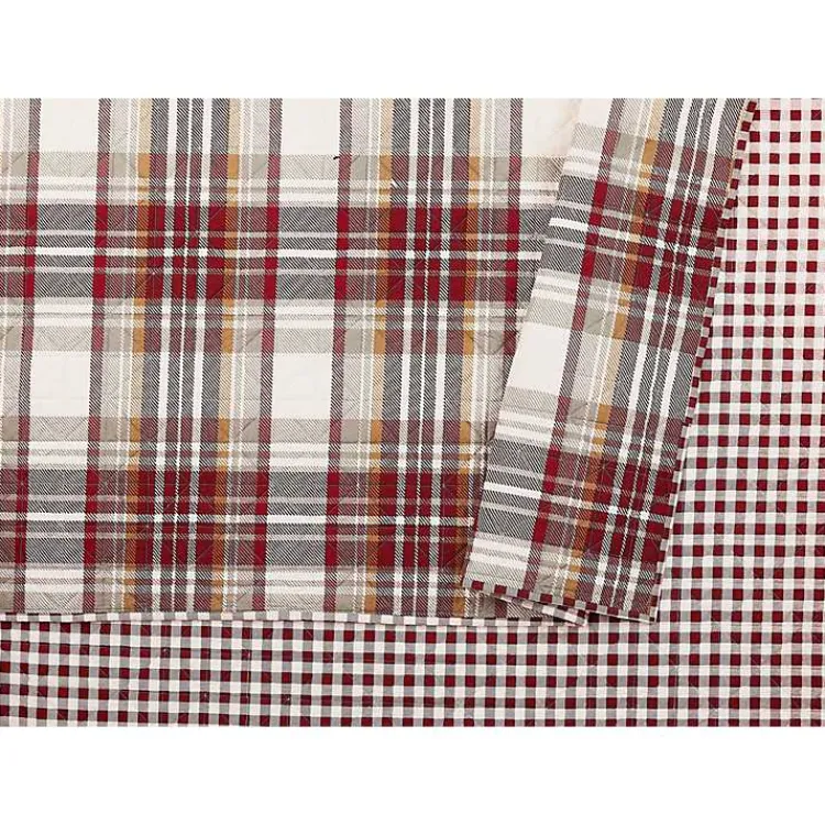 Kirklands Home Rust Plaid Camden King 3-pc. Quilt Set