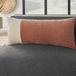 Pillows>Kirklands Home Rust Velvet Colorblock Lumbar Pillow