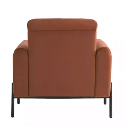 Kirklands Home Rust Velvet Upholstered Knox Accent Chair Orange Discount