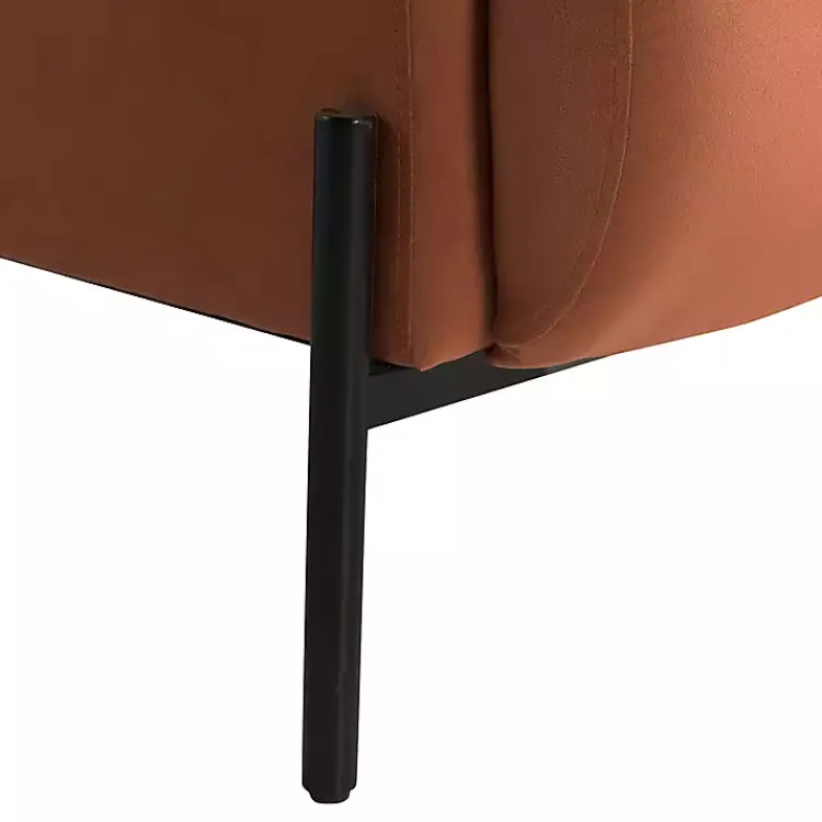Kirklands Home Rust Velvet Upholstered Knox Accent Chair Orange Discount