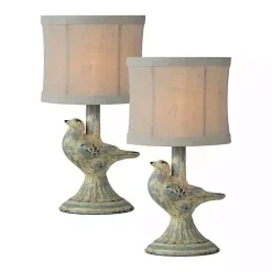 Kirklands Home Rustic June Bird Mini Table Lamps, Set of 2 Blue Hot