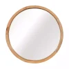 Kirklands Home Rustic Brown Acacia Round Wall Mirror Sale