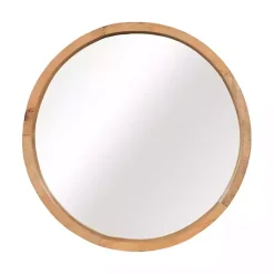 Kirklands Home Rustic Brown Acacia Round Wall Mirror Sale