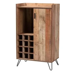 Kirklands Home Rustic Hairpin Wine Cabinet Brown Clearance
