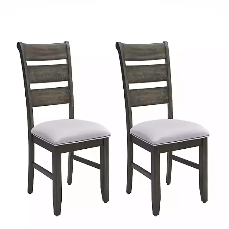 Kirklands Home Rustic Brown Slat Back Dining Chairs, Set of 2 Gray Best