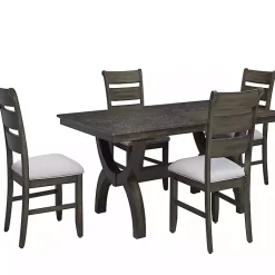 Kirklands Home Rustic Brown Slat Back Dining Chairs, Set of 2 Gray Best