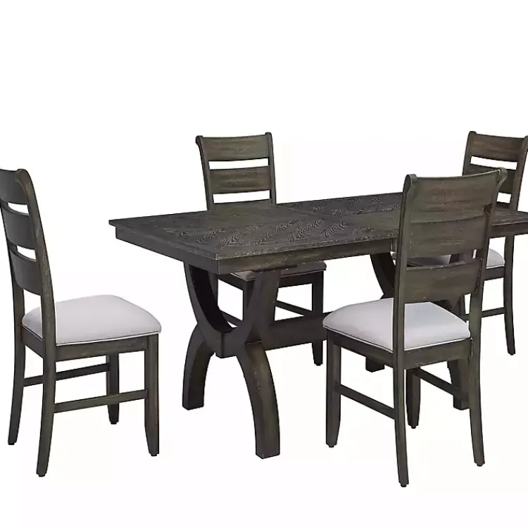 Kirklands Home Rustic Brown Slat Back Dining Chairs, Set of 2 Gray Best
